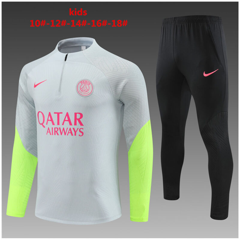 Kids PSG Training Suit Light Grey 2023/24