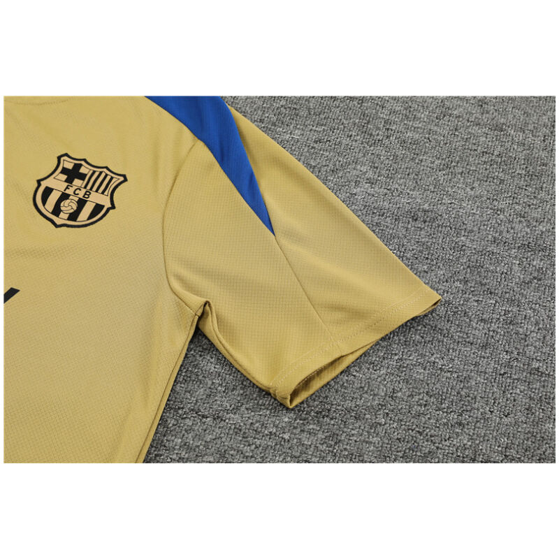 Mens Barcelona Short Training Suit Gold 2024/25