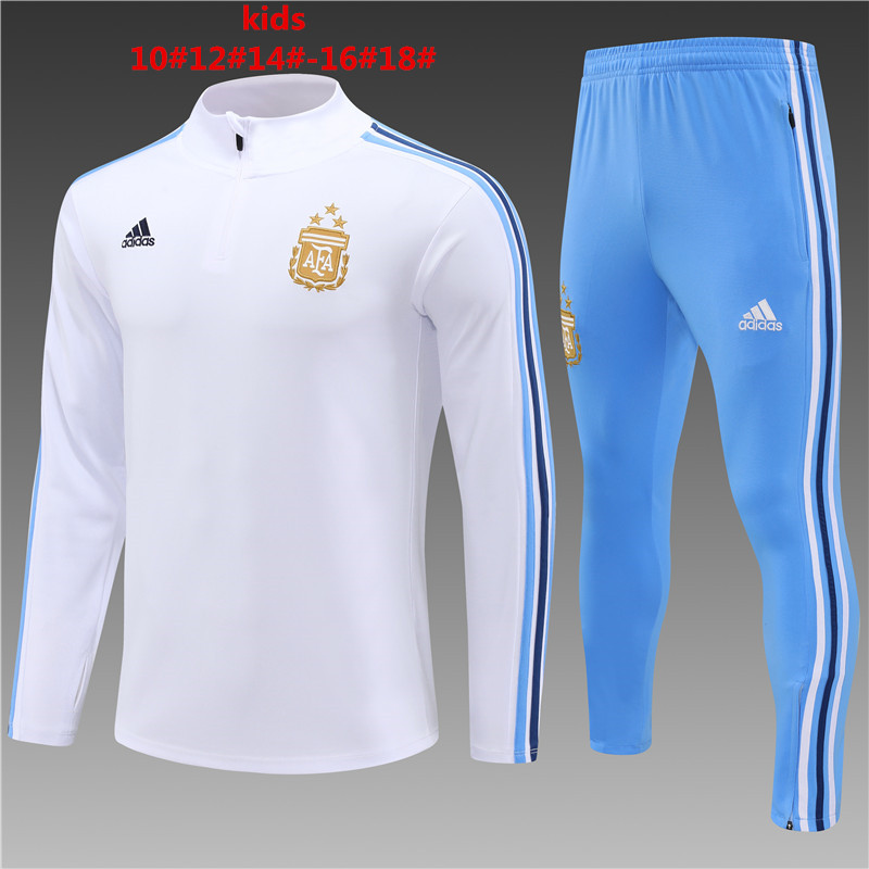 Kids Argentina Training Suit White 2024
