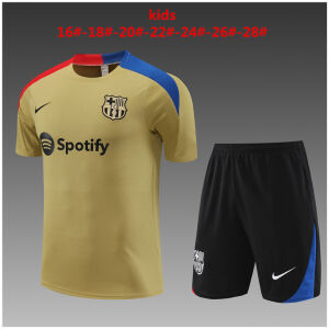 Kids Barcelona Short Training Suit Gold 2024/25