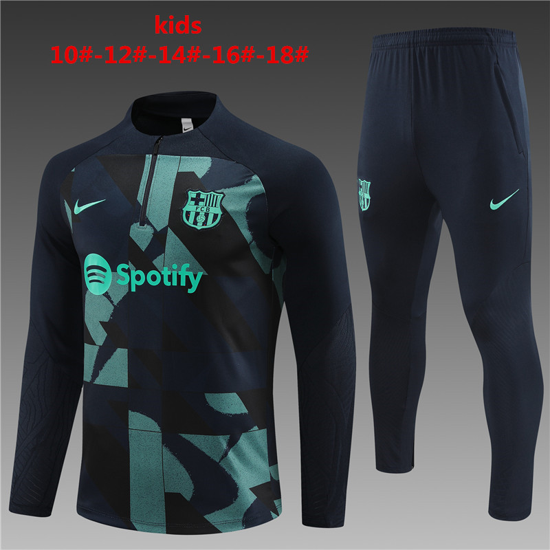 Kids Barcelona Training Suit Royal – Green 2023/24