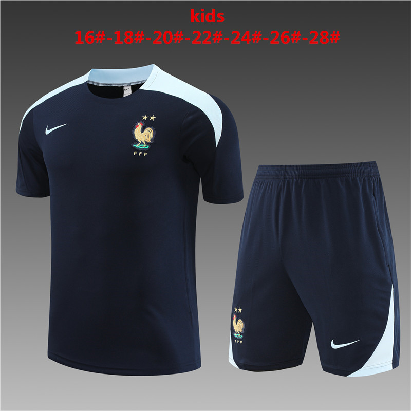 Kids France Short Training Suit Royal 2024