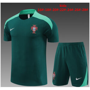 Kids Portugal Short Training Suit Green 2024