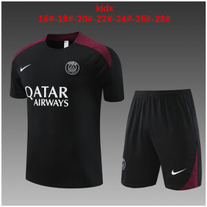 Kids PSG Short Training Suit Black 2024/25