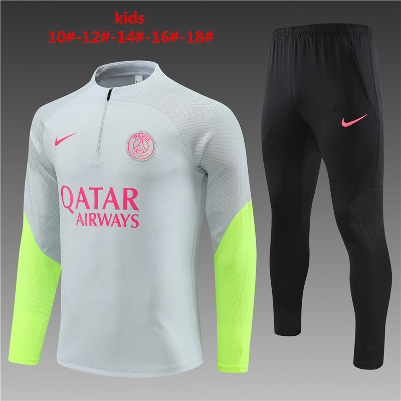 Kids PSG Training Suit Light Grey 2023/24