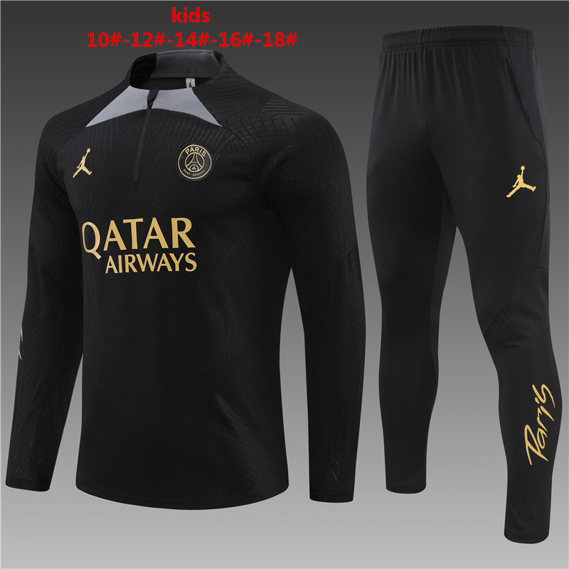 Kids PSG x Jordan Training Suit Black 2023/24