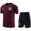 Mens England Short Training Suit Burgundy 2024