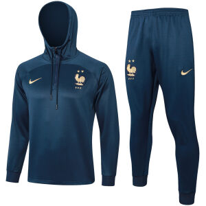 Mens France Hoodie Sweatshirt + Pants Training Suit Royal 2024