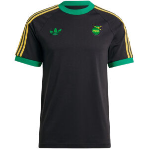 Mens Jamaica Adicolor 3-Stripes Tee Jersey Pure Cotton Black 2024