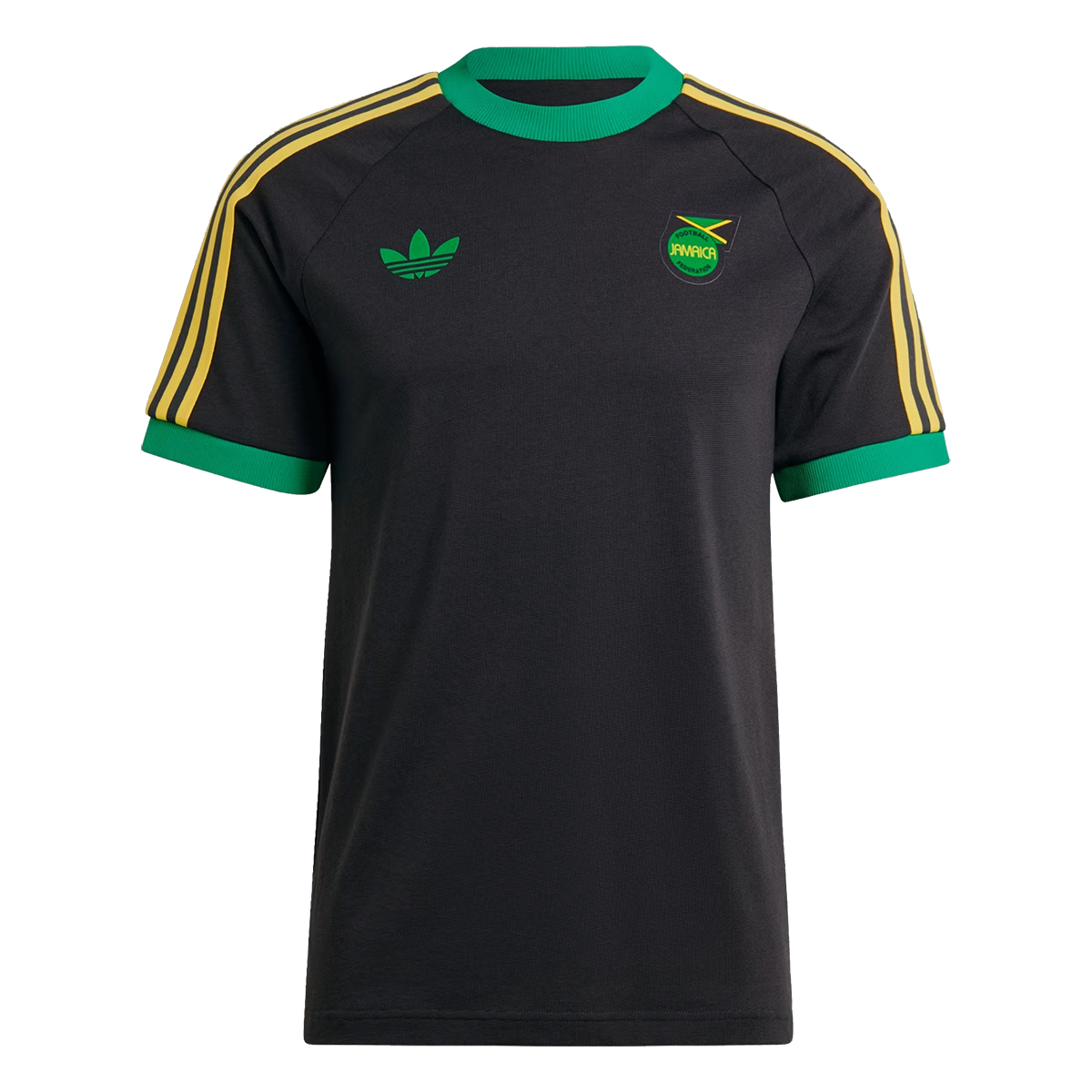 Mens Jamaica Adicolor 3-Stripes Tee Jersey Pure Cotton Black 2024