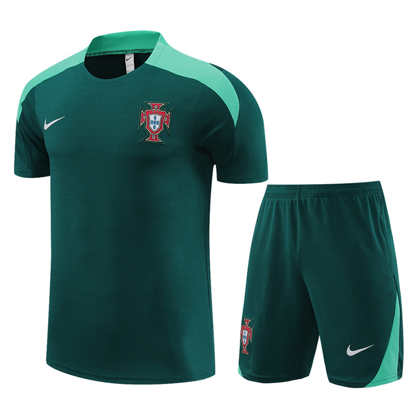 Mens Portugal Short Training Suit Green 2024