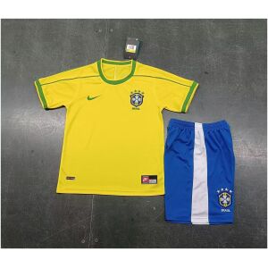 Kids Retro Brazil Home Jersey 1998