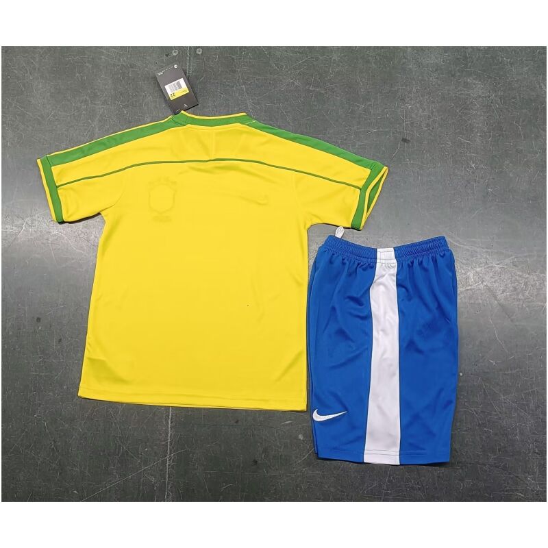 Kids Retro Brazil Home Jersey 1998