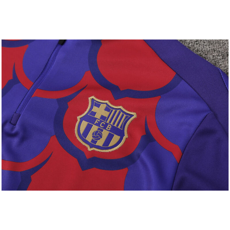 Mens Barcelona Training Suit Red – Blue 2024/25