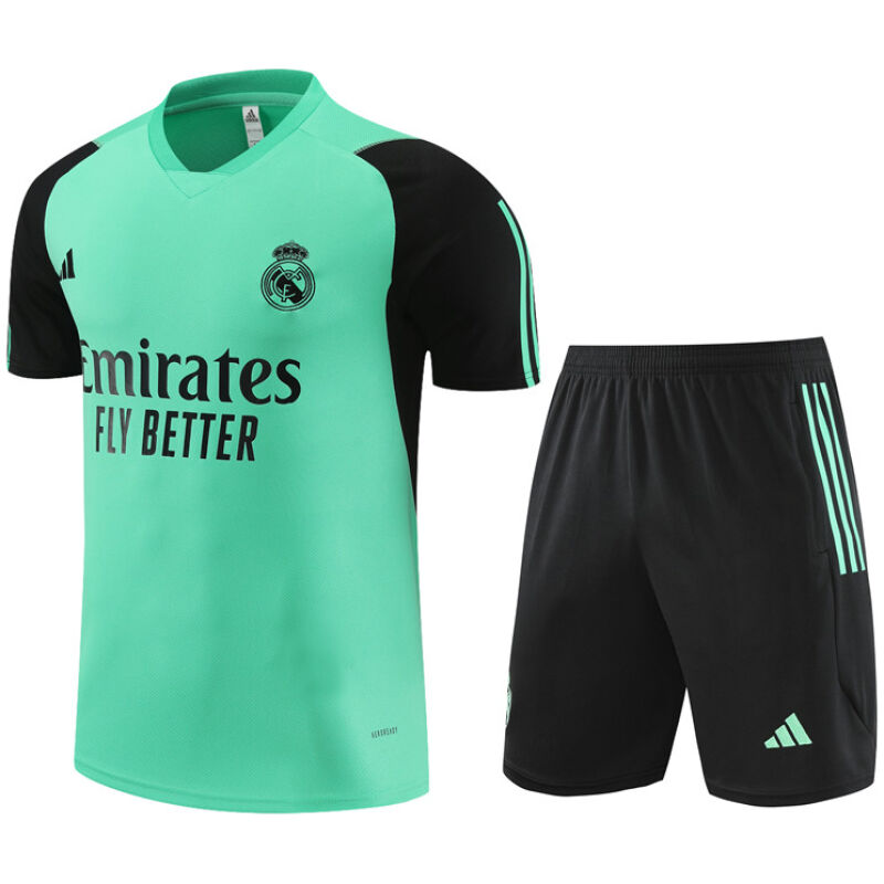 Mens Real Madrid Short Training Suit Green 2023/24