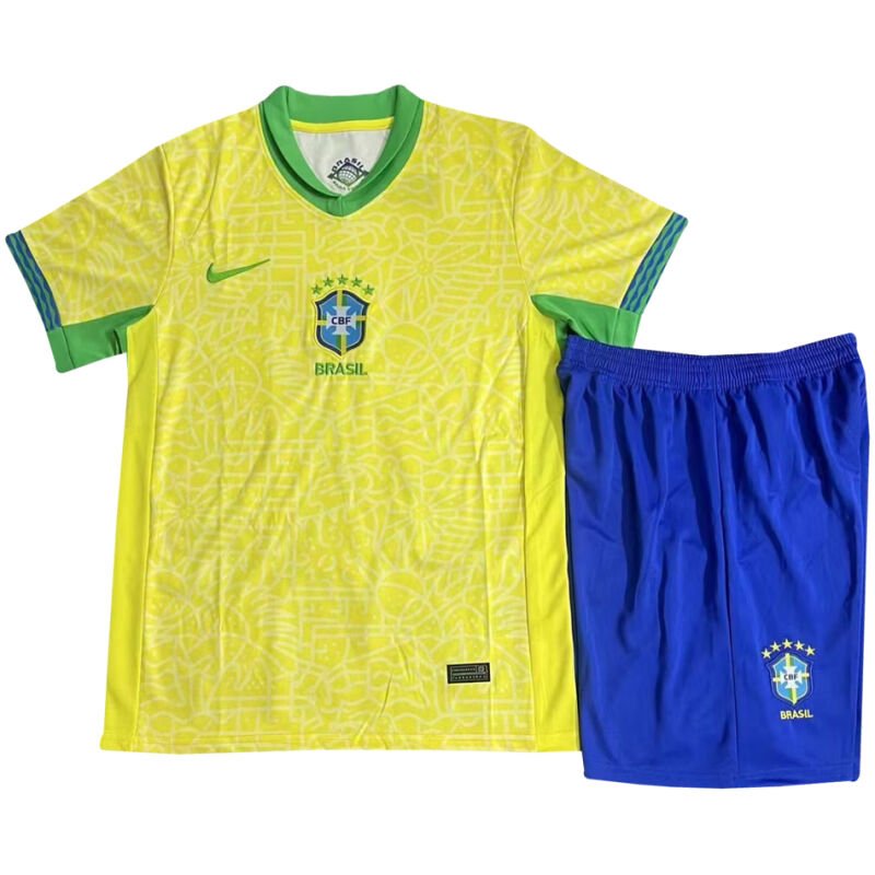 Kids Brazil Home Jersey 2024