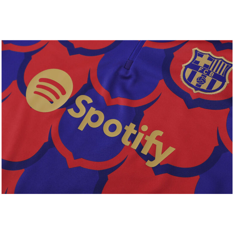 Mens Barcelona Training Suit Red – Blue 2024/25