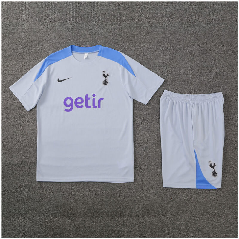 Mens Tottenham Hotspur Short Training Suit Light Grey 2024/25