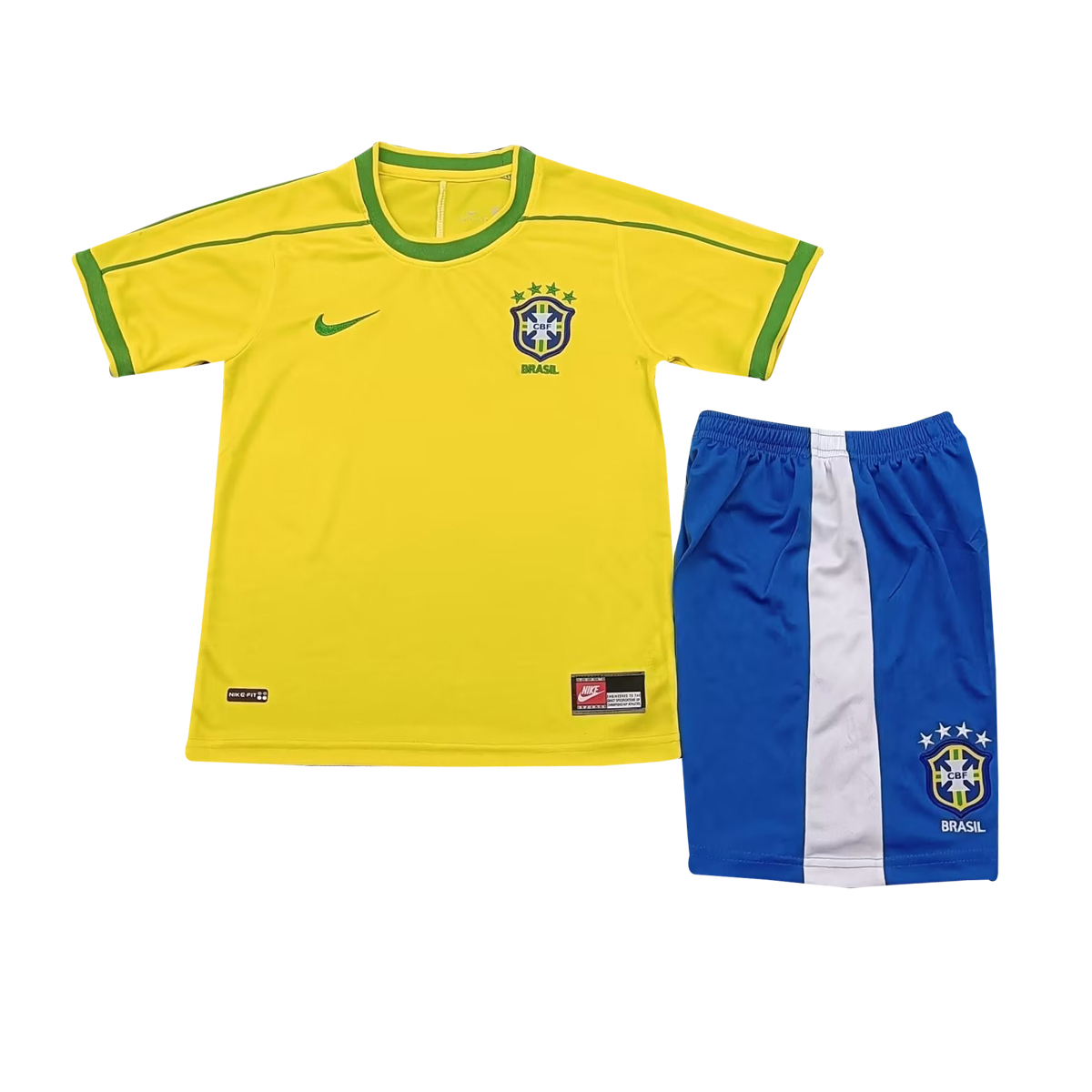 Kids Retro Brazil Home Jersey 1998