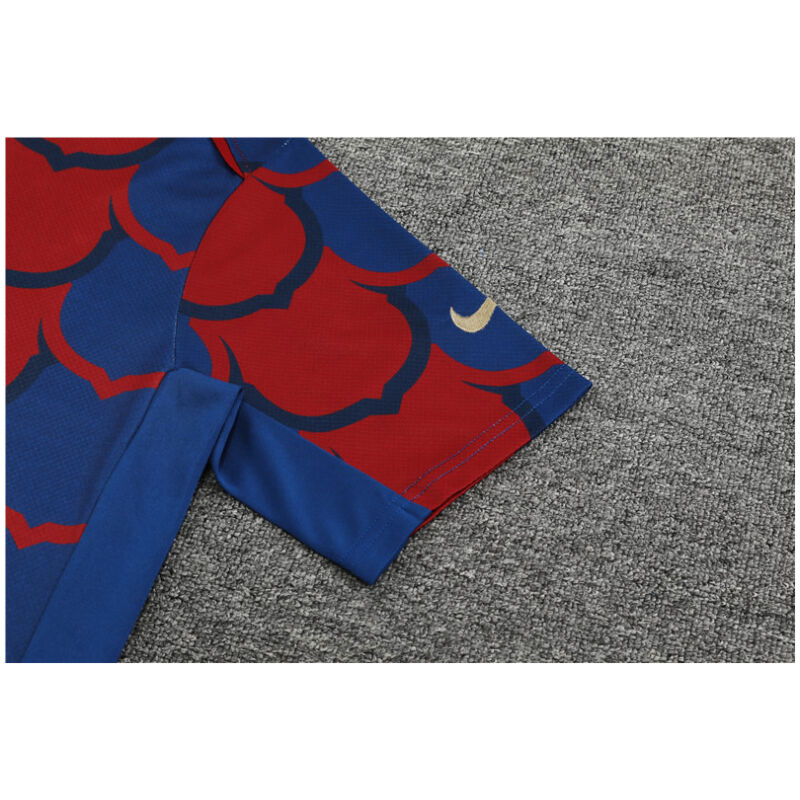 Mens Barcelona Short Training Suit Red – Blue 2024/25