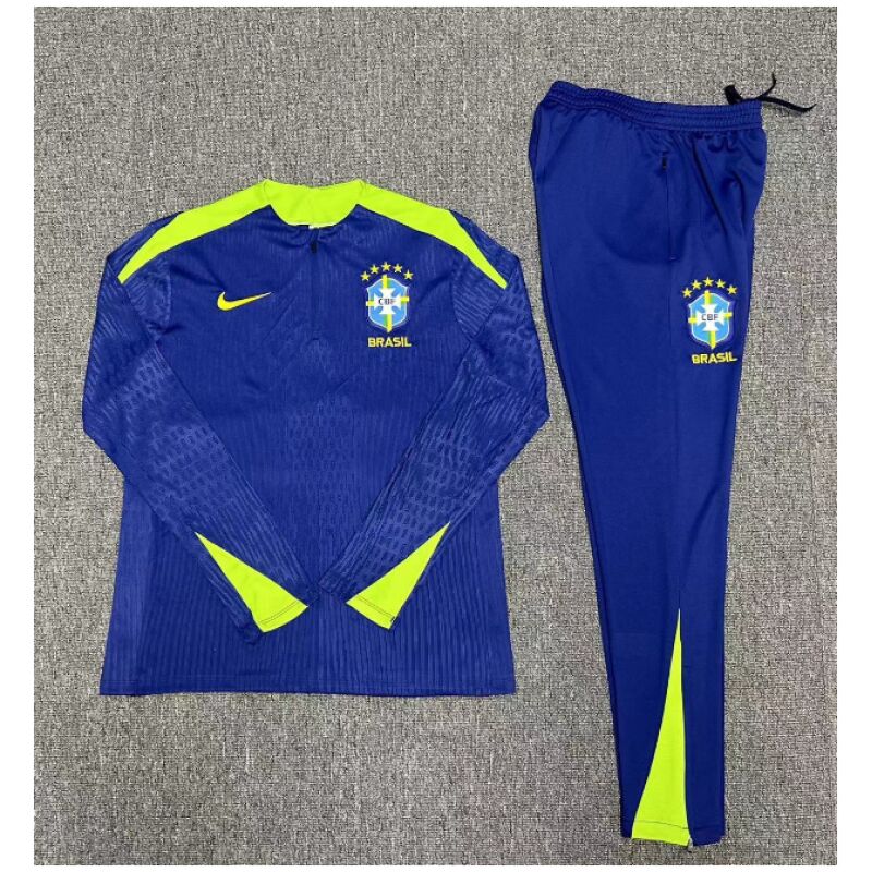 Mens Brazil Training Suit Blue 2024