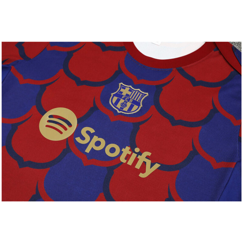 Mens Barcelona Short Training Suit Red – Blue 2024/25
