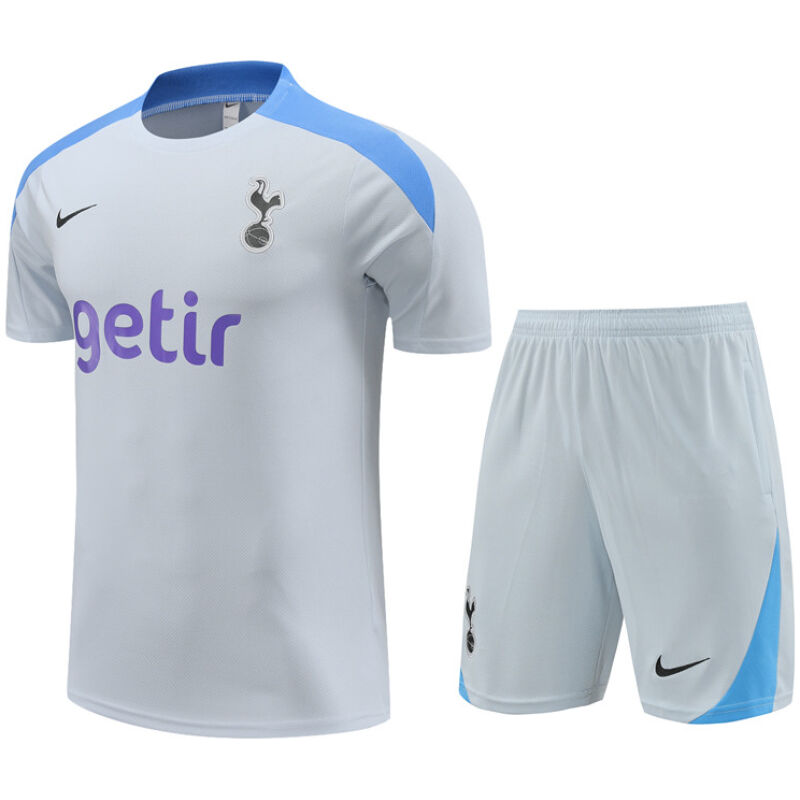 Mens Tottenham Hotspur Short Training Suit Light Grey 2024/25