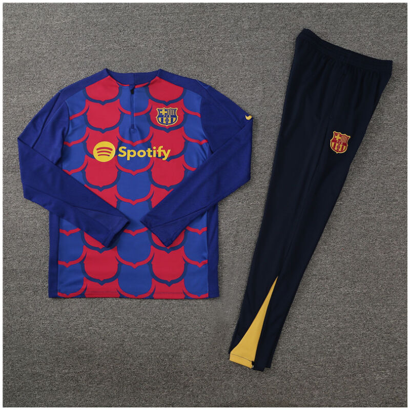 Kids Barcelona Training Suit Red – Blue 2024/25
