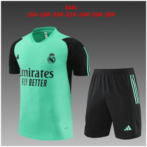 Kinder Real Madrid Kurzer Trainingsanzug Grün 2023/24