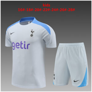 Kids Tottenham Hotspur Short Training Suit Light Grey 2024/25