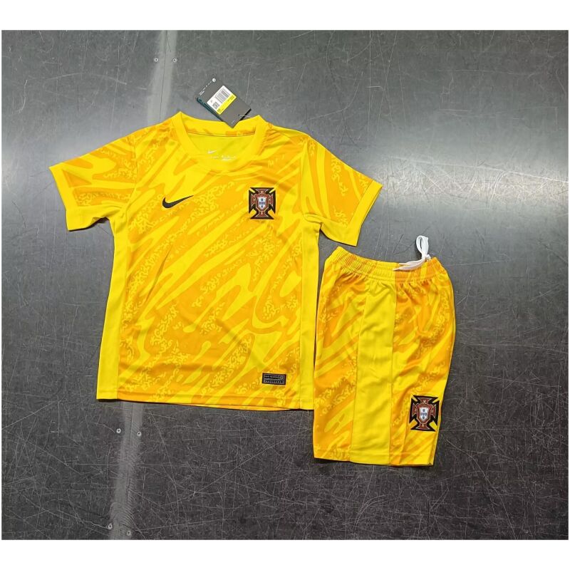 Kids Portugal Goalkeeper Yellow Jersey 2024