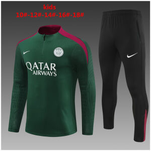 Kids PSG Training Suit Green 2024/25 Kids PSG Training Suit Green 2024/25