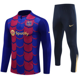 Mens Barcelona Training Suit Red – Blue 2024/25