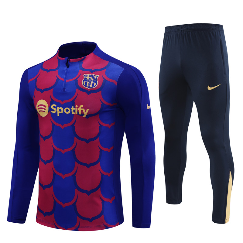 Mens Barcelona Training Suit Red – Blue 2024/25