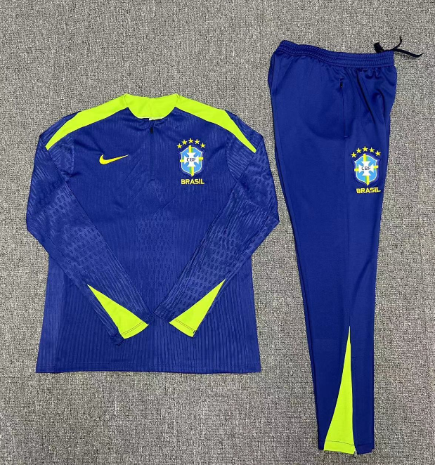 Mens Brazil Training Suit Blue 2024