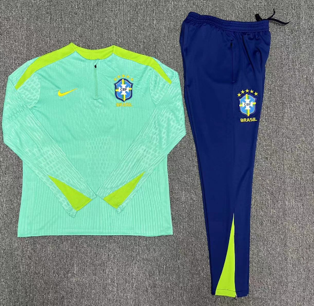 Mens Brazil Training Suit Green 2024