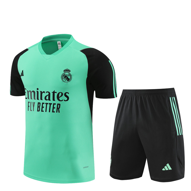 Mens Real Madrid Short Training Suit Green 2023/24