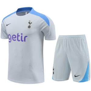 Mens Tottenham Hotspur Short Training Suit Light Grey 2024/25