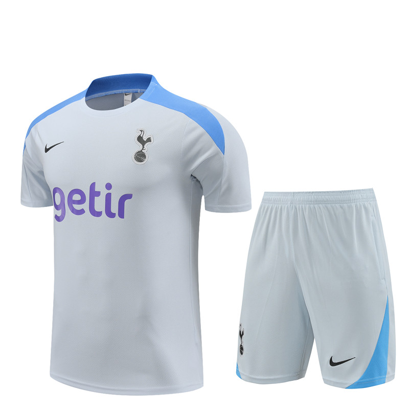 Mens Tottenham Hotspur Short Training Suit Light Grey 2024/25