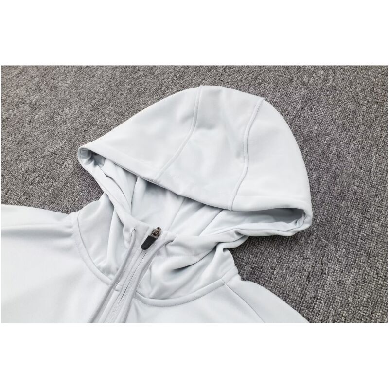 Mens Liverpool Hoodie Jacket + Pants Training Suit Light Grey 2024/25