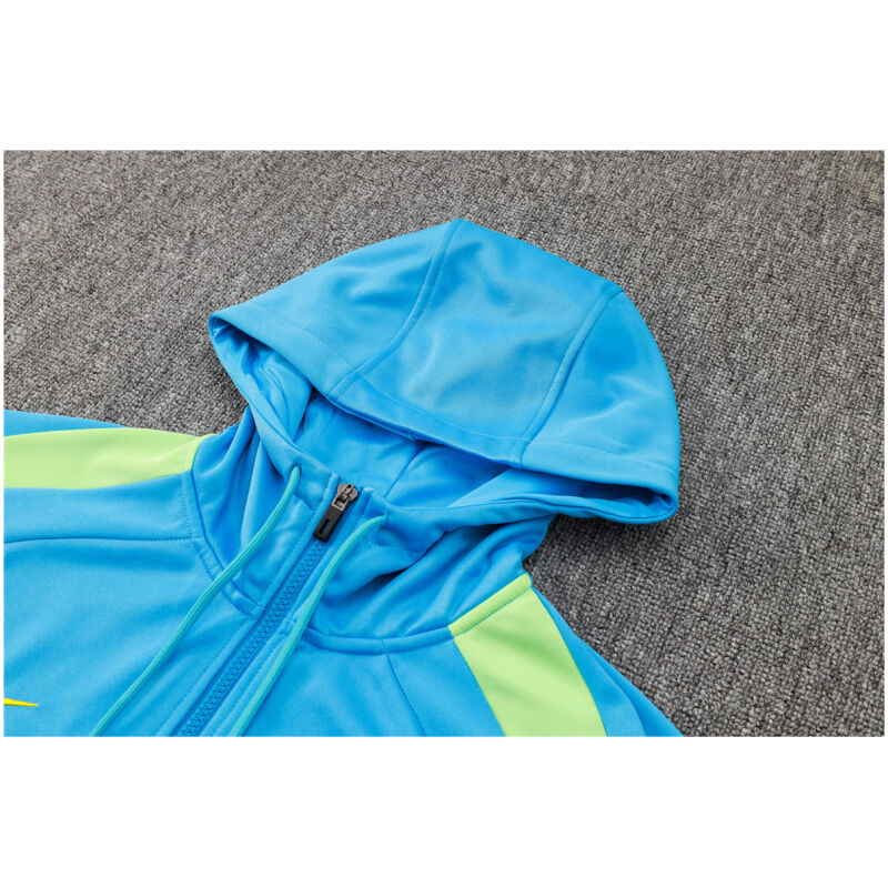 Mens Brazil Hoodie Sweatshirt + Pants Training Suit Blue 2024