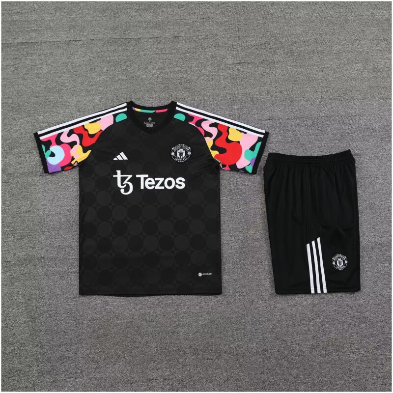 Mens Manchester United Short Training Suit Black 2024/25