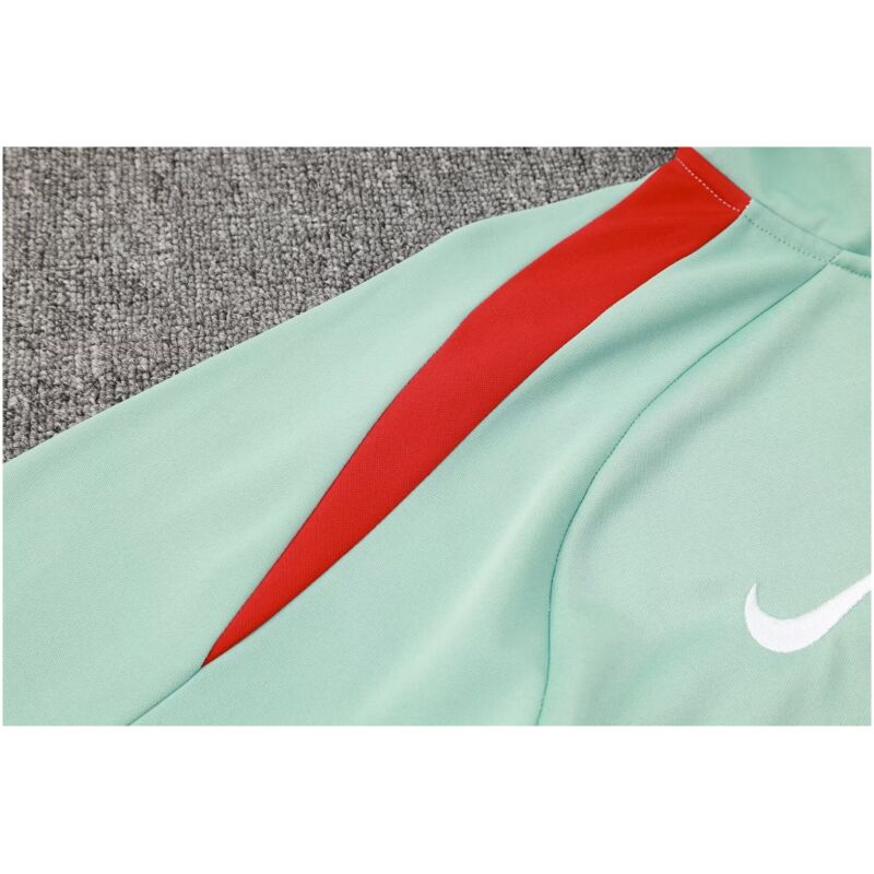 Mens Liverpool Hoodie Sweatshirt + Pants Training Suit Light Green 2024/25