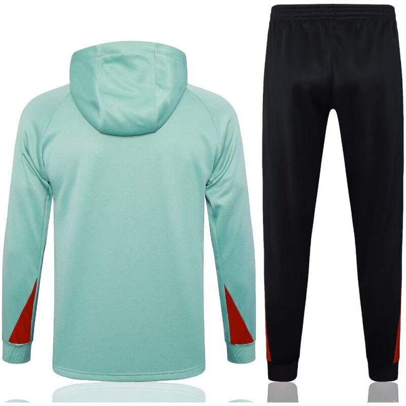 Mens Liverpool Hoodie Sweatshirt + Pants Training Suit Light Green 2024/25