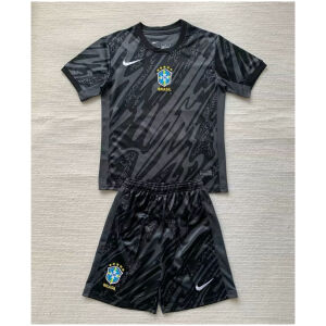 Kids Brazil Black Goalkeeper Jersey 2024