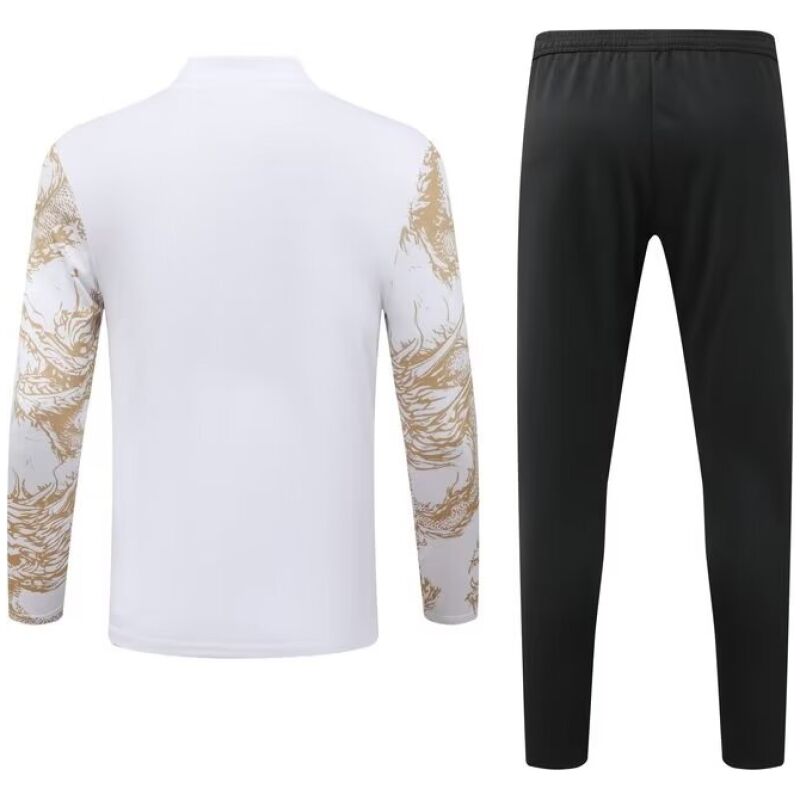 Mens Real Madrid Training Suit White-Gold 2024/25