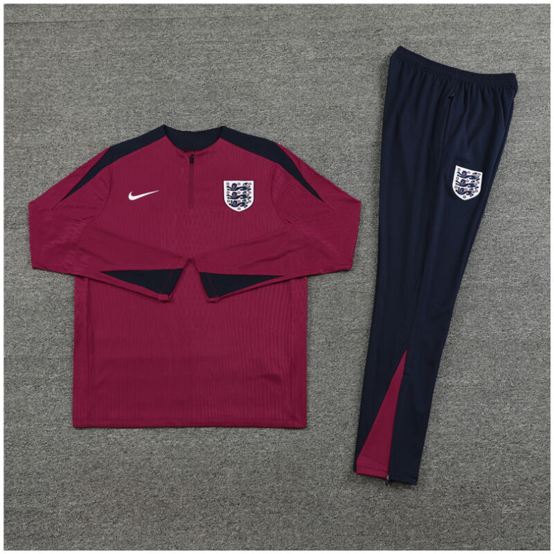 Kids England Training Suit Burgundy 2024