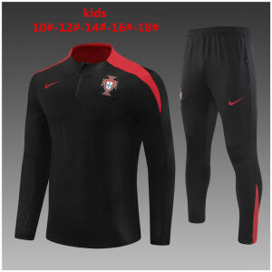 Kids Portugal Training Suit Black 2024