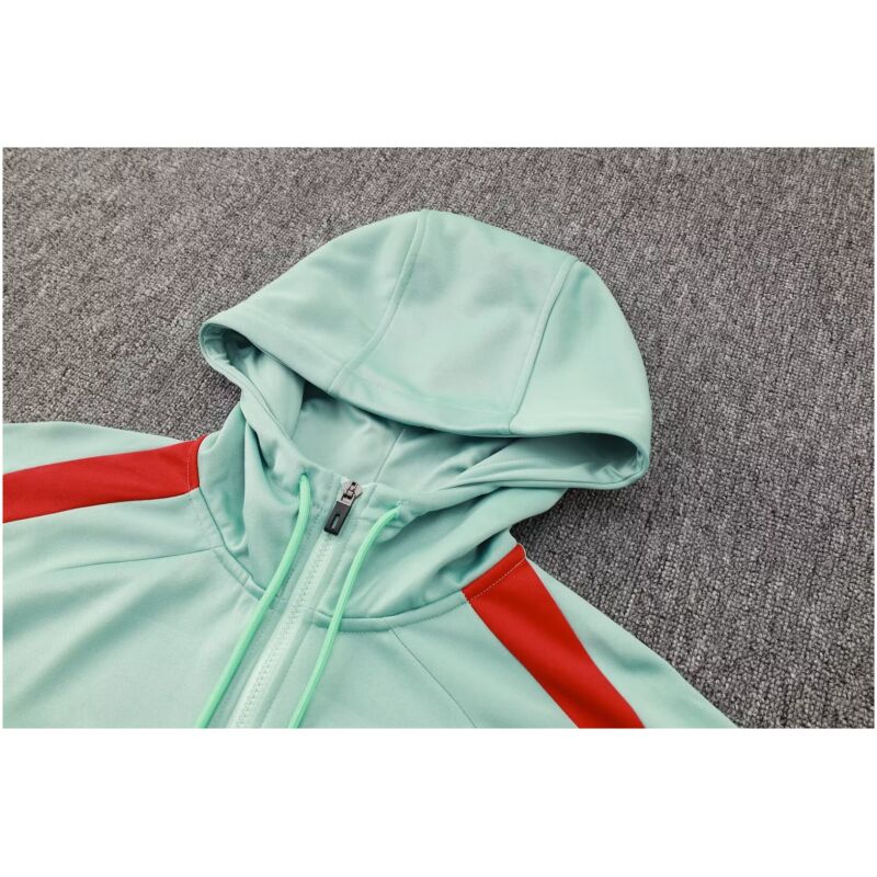 Mens Liverpool Hoodie Sweatshirt + Pants Training Suit Light Green 2024/25