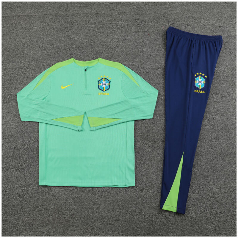 Kids Brazil Training Suit Green 2024